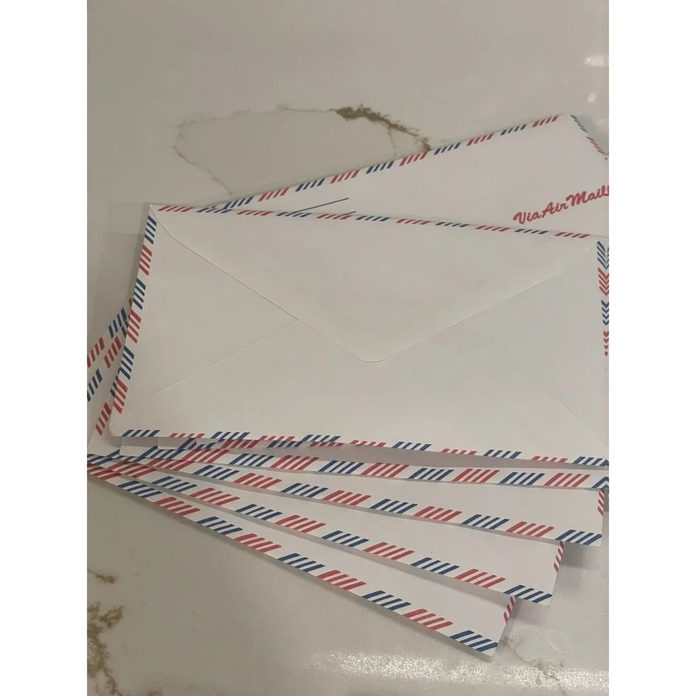 Vintage Stuart Hall Via Air Mail Envelopes Mint Flavor Blue Red Stripe Lot Of 10